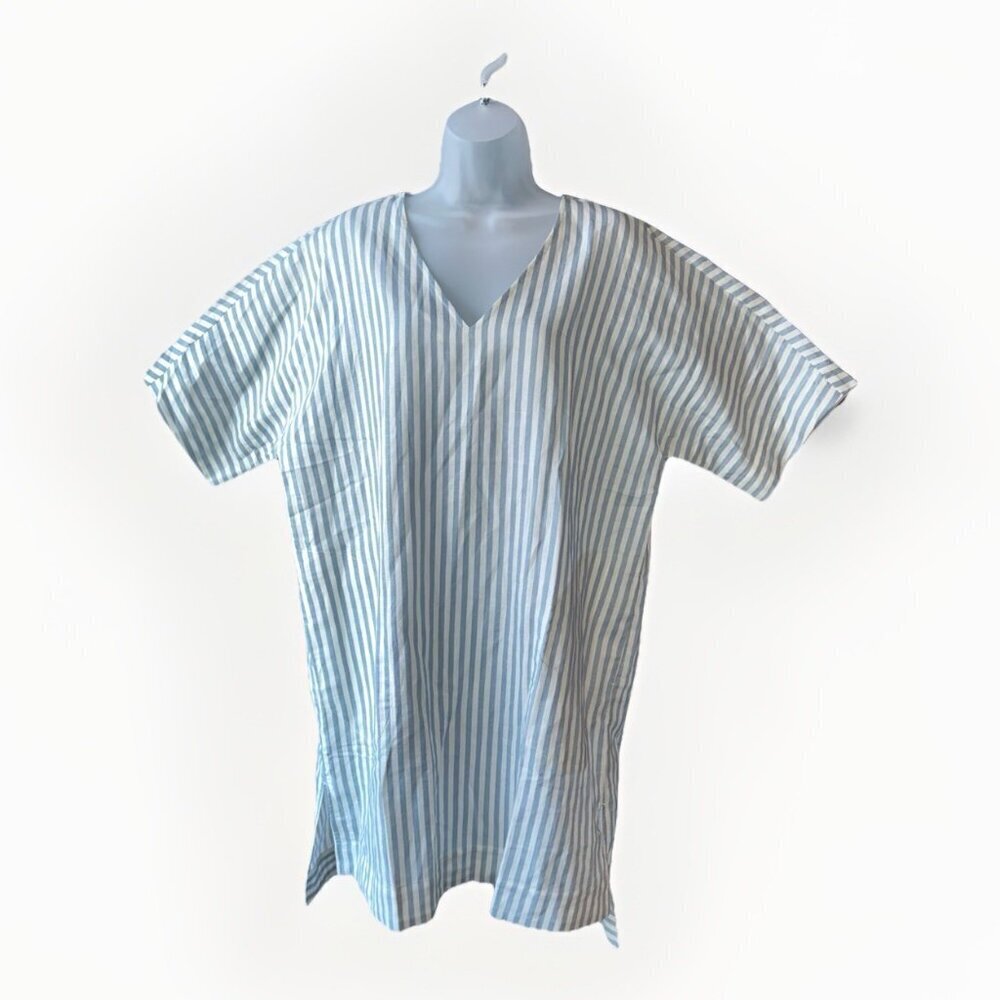 NEW LatteLove Linen Dress Women's Size Medium Relaxed Nautical Beach Cover Up